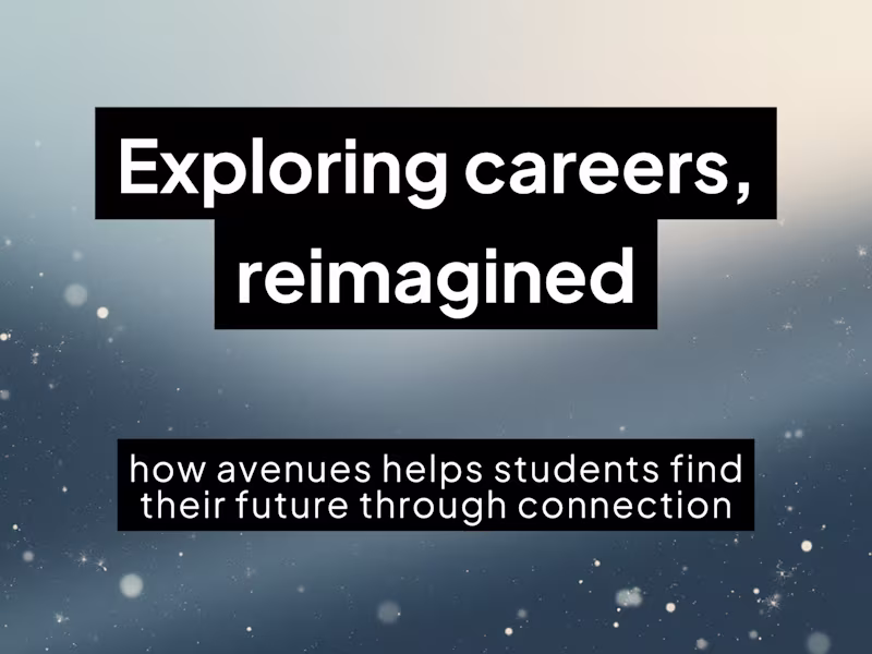 Cover image for Avenues: Connecting Students to Career Exploration