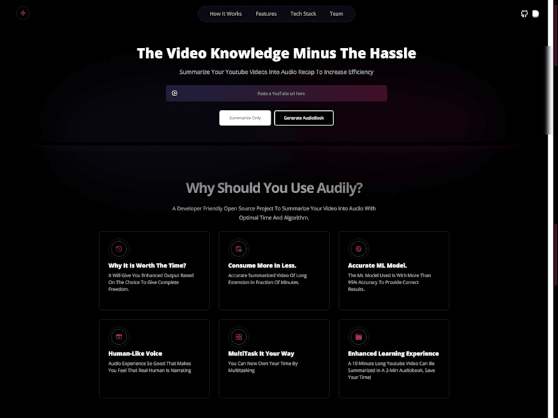 Cover image for Audily AI - Let's Redefine the way we consume content!