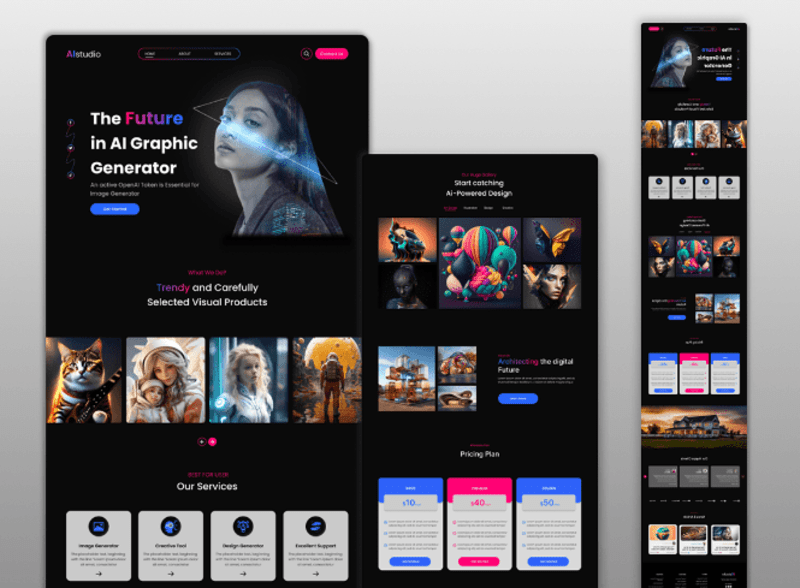 Cover image for Create Unique Designs with Ai Studio Tools-Landing page design