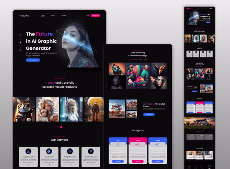 Cover image for Create Unique Designs with Ai Studio Tools-Landing page design
