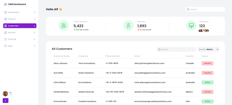 Cover image for CRM Dashboard Development