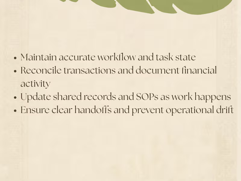 Cover image for Operational Recordkeeping & Financial Reconciliation