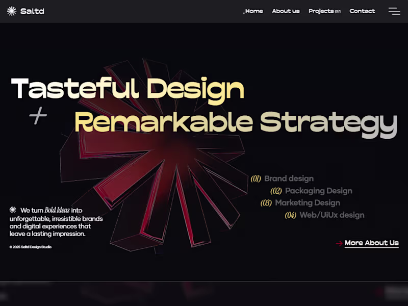 Cover image for Saltd Design Studio Custom Website Build