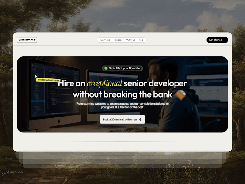 Cover image for Minidev.pro - Framer design & build