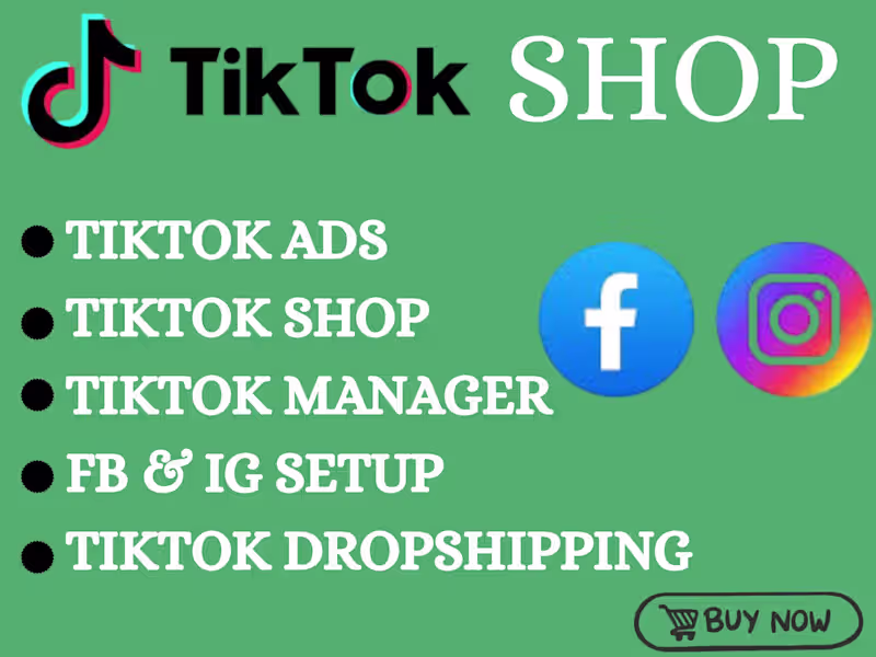 Cover image for I will setup facebook shop, tiktok shop, instagram shop