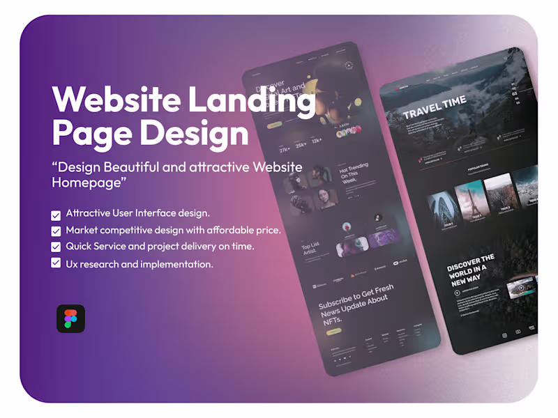Cover image for Design Visually stunning Landing page design for your Website.