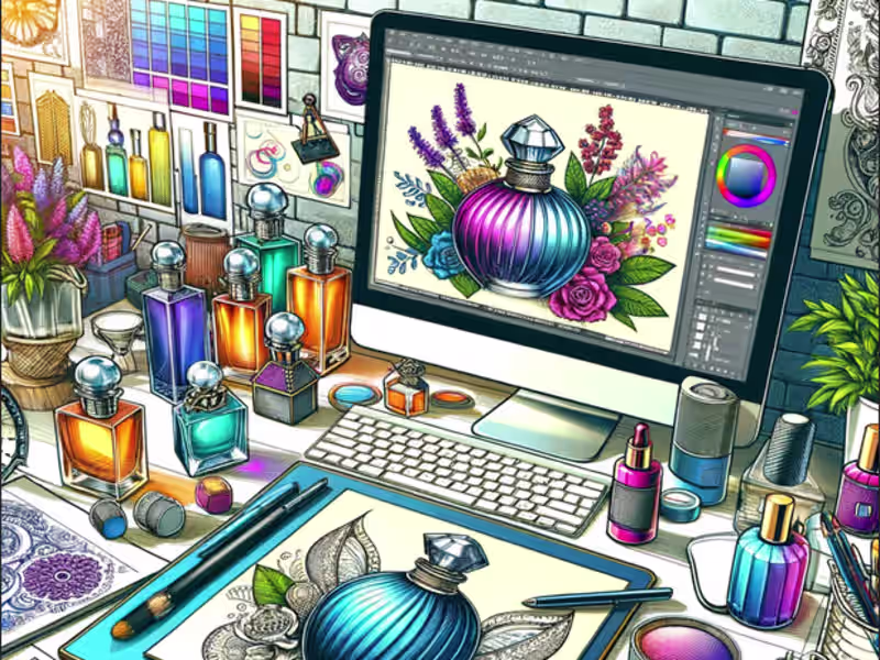 Cover image for Essence & Elegance: Bespoke Perfume Label Design