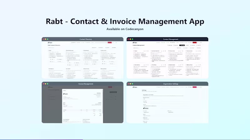 Cover image for Rabt | Contact & Invoice Management APP