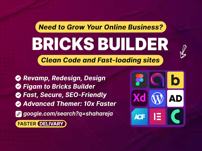 Cover image for I will convert figma to wordpress website with bricks builder