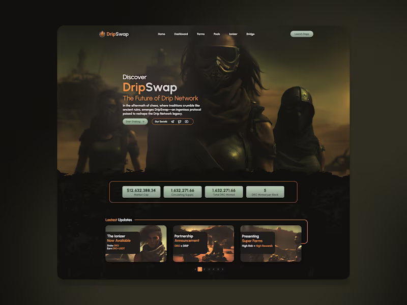 Cover image for DripSwap — Cinematic DeFi Landing Experience