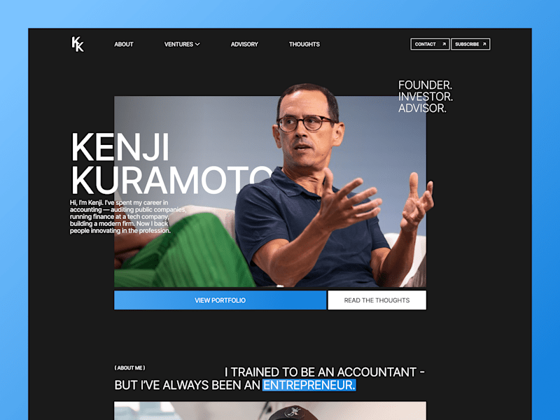Cover image for Kenji Kuramoto Personal Website Framer Development