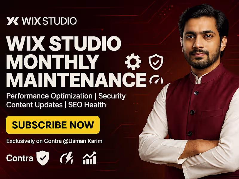 Cover image for Wix Studio Website Monthly Maintenance. (Ongoing Support)
