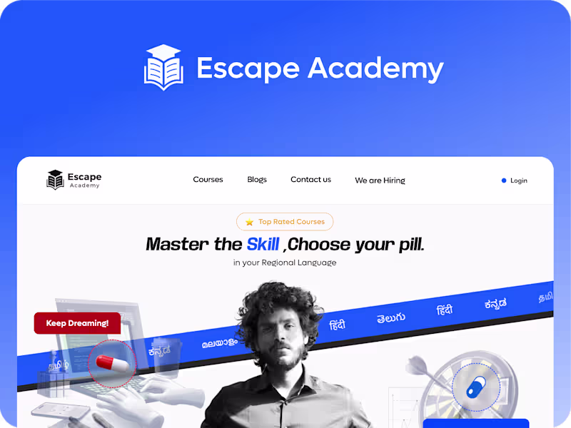 Cover image for Escape Academy  Landing Page Design and Framer Development