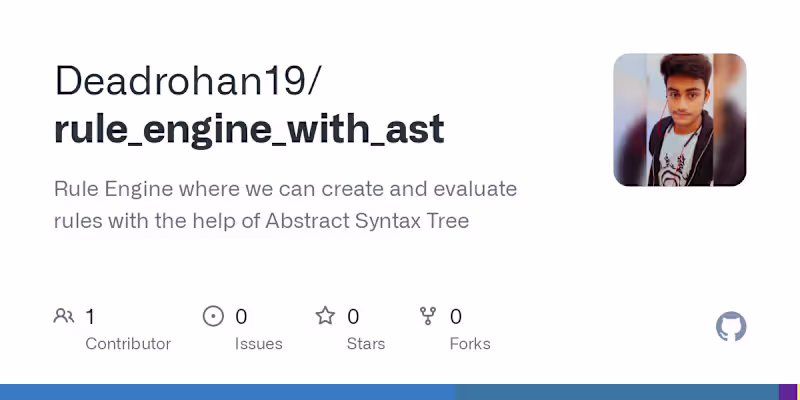 Cover image for Rule Engine with Abstract Syntax Tree (AST)