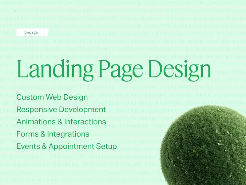 Cover image for Landing Page Design (1-2 pages)