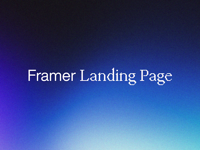 Cover image for Framer Landing Page