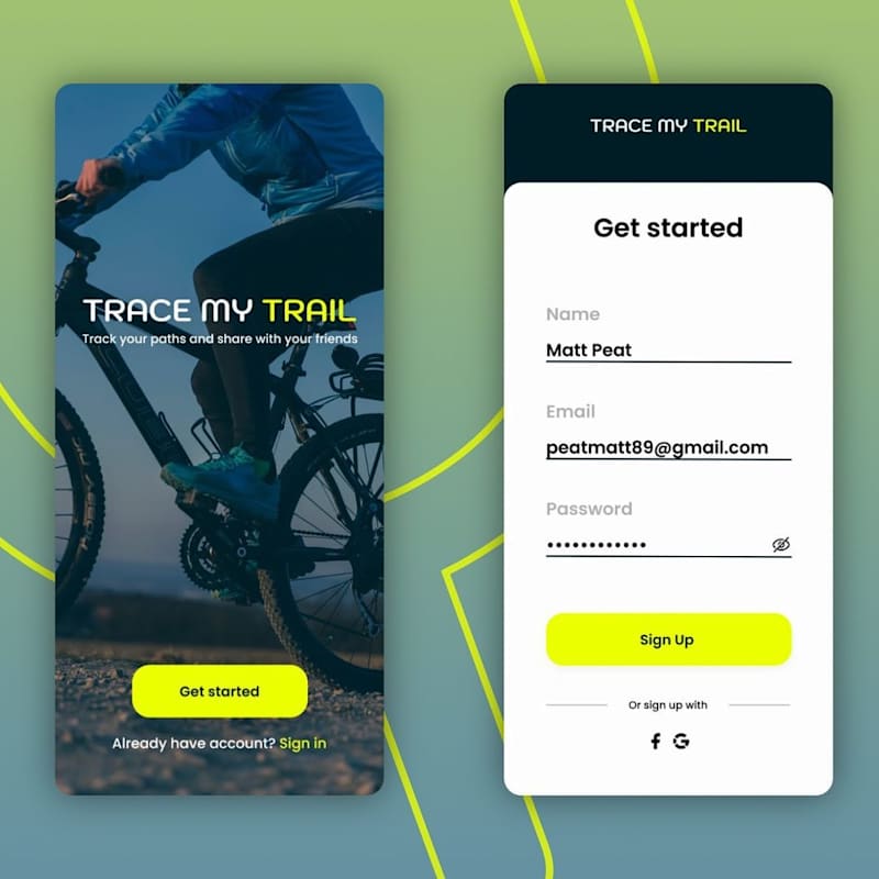 Cover image for Sign Up page for sport application 🚴
