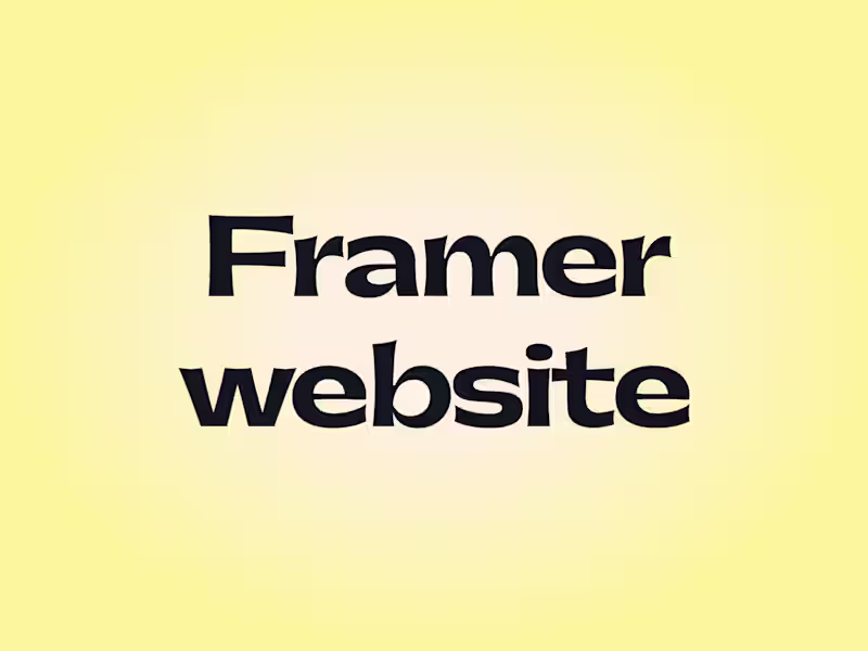 Cover image for Website design and development with Framer