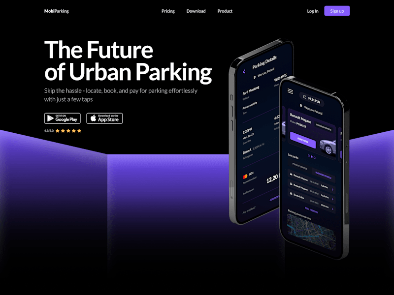 Cover image for MobiParking - lading page design