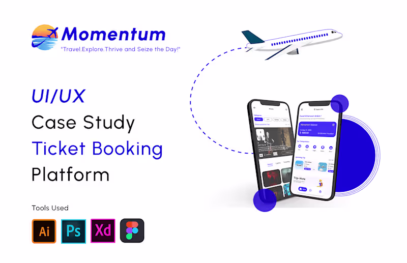 Cover image for Momentum (Ticket Booking App)-UI/UX Case Study