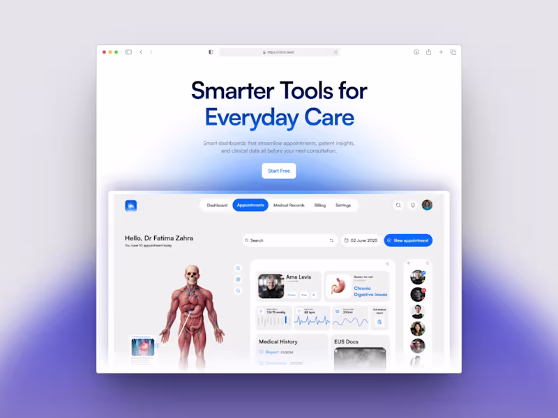 Cover image for Clinic Performance Dashboard Design