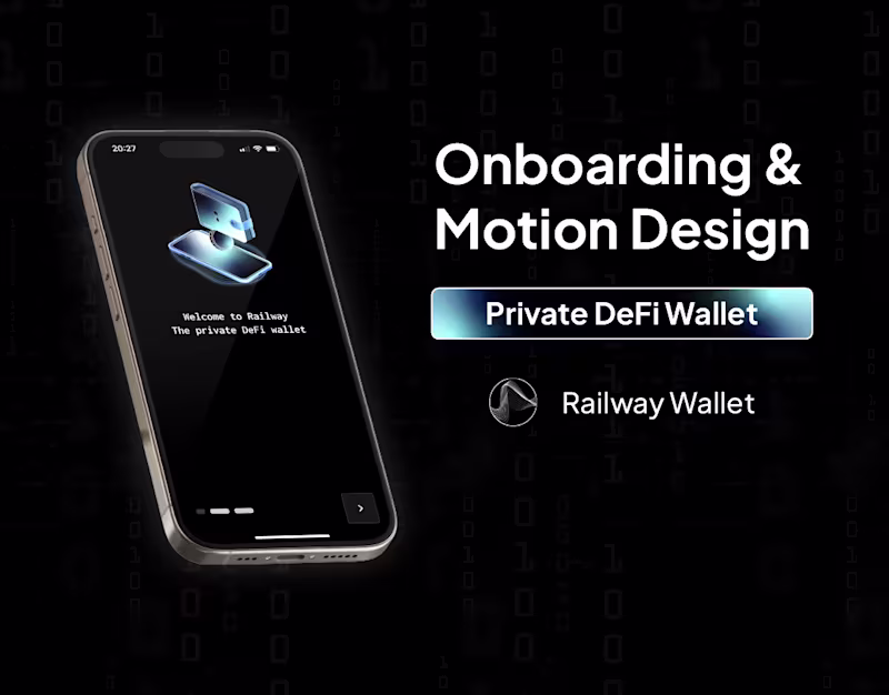 Cover image for Railway Wallet DeFi App - Onboarding & Animations