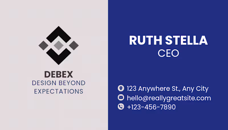 Cover image for Corporate Business Card for DebEx Created a clean corporate-...