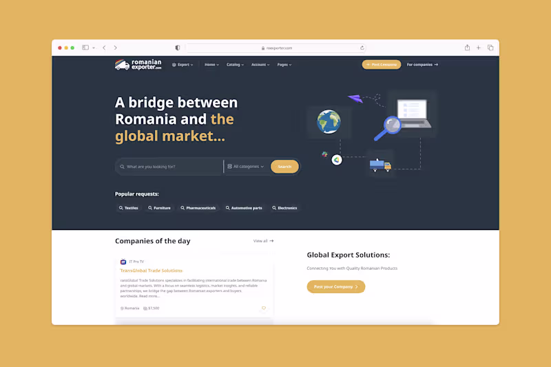 Cover image for 
RoExporter: Full-Stack Web Application for Global Trade