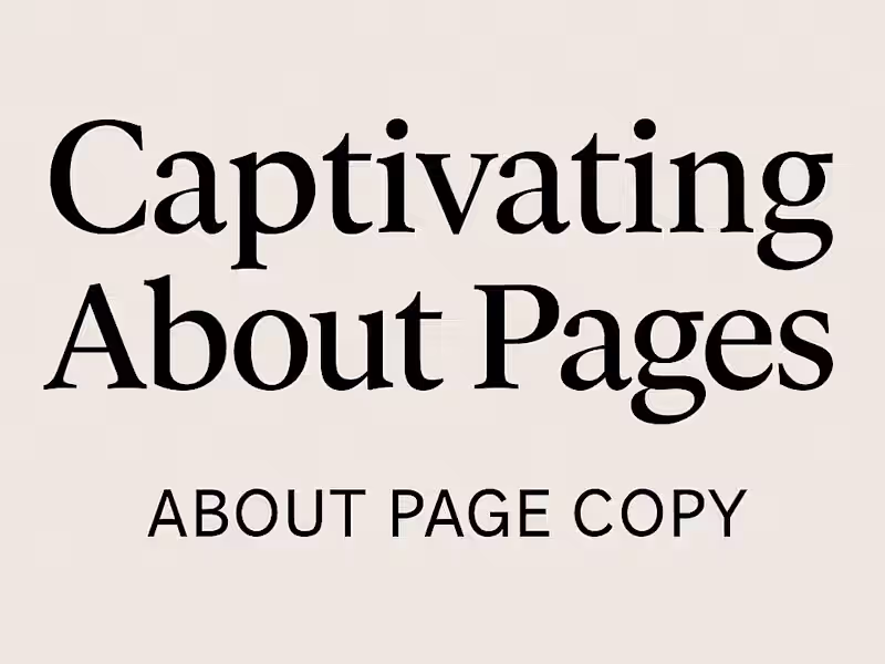 Cover image for  A captivating About Page that elevates your brand story