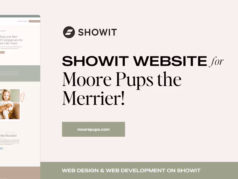 Cover image for Family Focused Showit Website Design | Moore Pups