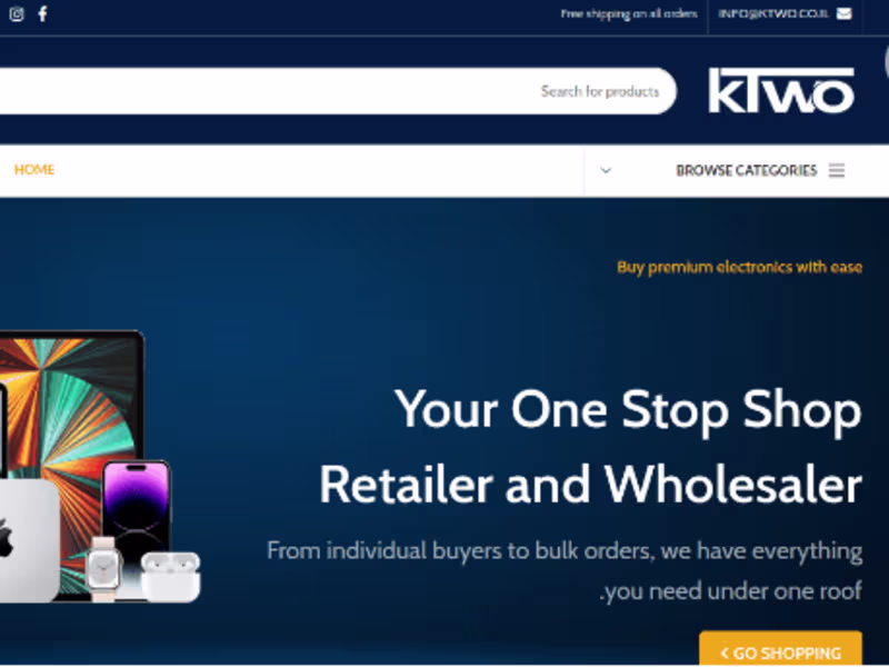 Cover image for E-commerce Website for kTwo - A Supplier of  Computers in Israel