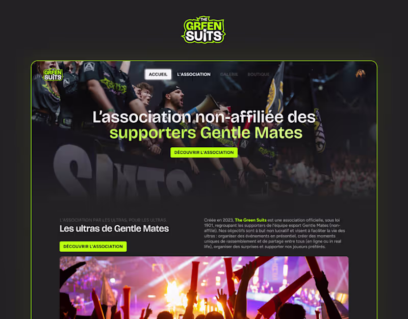 Cover image for The Green Suits : Esport Fan Asso of Gentle Mates