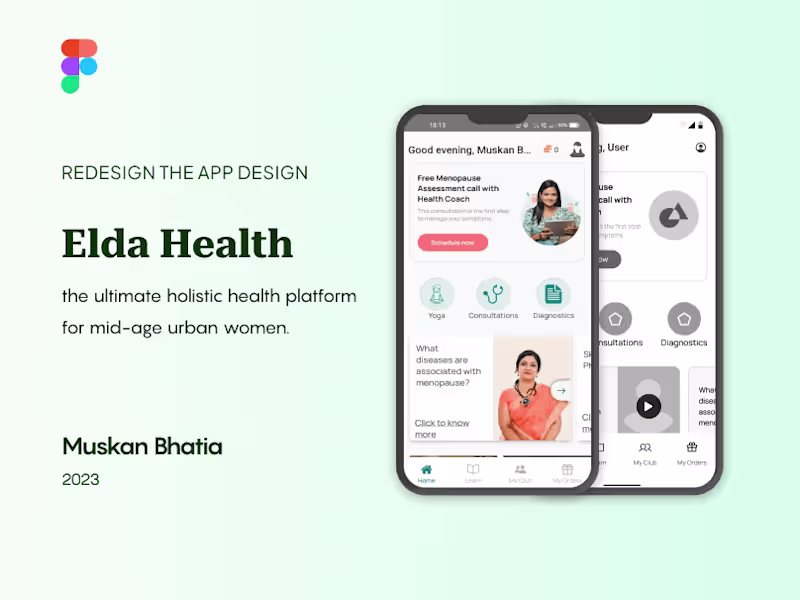 Cover image for Elda Health - Research & Redesign 
