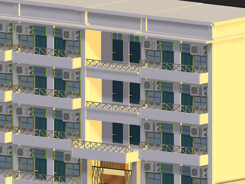 Cover image for Modern Hostel Building 3D Model