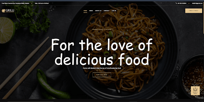 Cover image for GRILLI:RESTAURRANT (RESPONSIVE WEBSITE