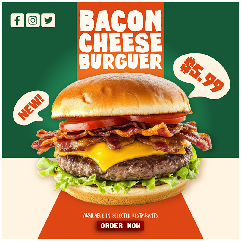 Cover image for Cheeseburger Social Media Post