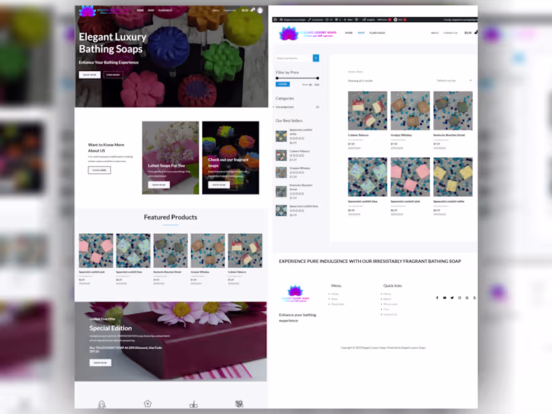 Cover image for ELEGANT LUXURY SOAPS WEBSITE