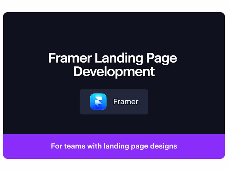 Cover image for Framer Landing Page Development