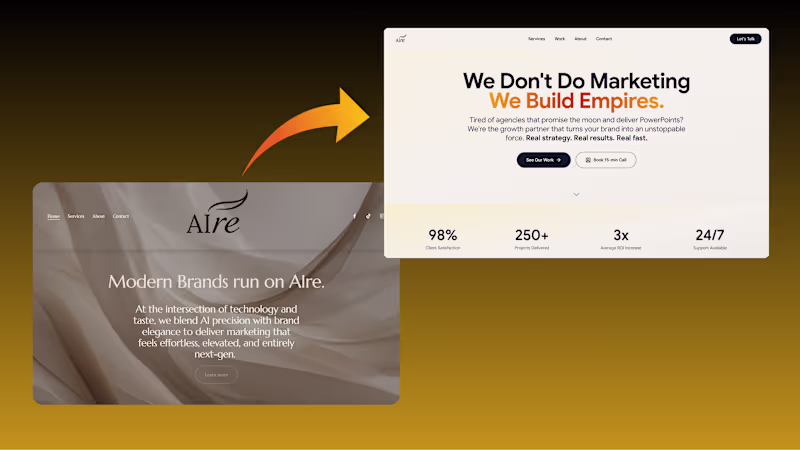 Cover image for Redesigned a marketing agency's website Before: Outdated, sl...