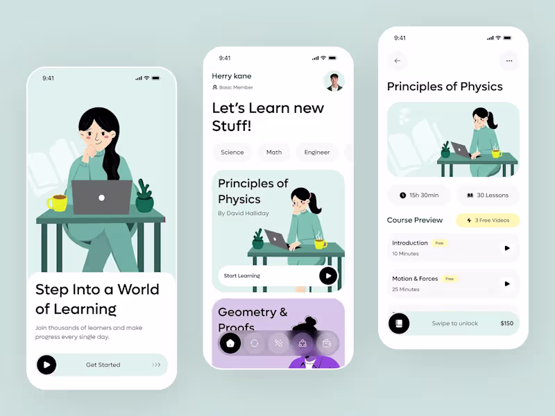 Cover image for E-Learning App – Interactive Learning Experience