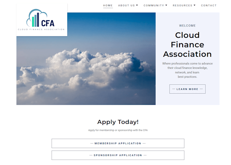 Cover image for Cloud Finance Organization – Brand & Website Launch