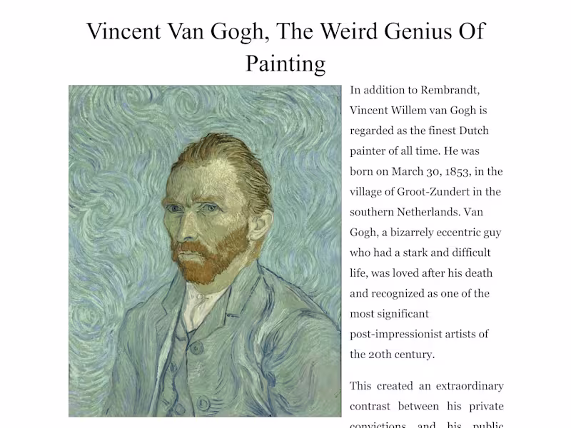 Cover image for Vincent Van Gogh, The Weird Genius Of Painting 