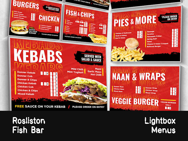 Cover image for Rosliston Fish Bar Lightbox Menus