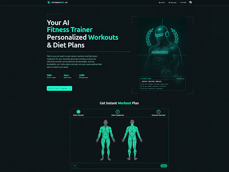 Cover image for A modern full-stack fitness platform delivering personalized...