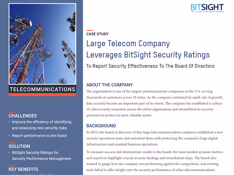 Cover image for Large Telecom Case Study