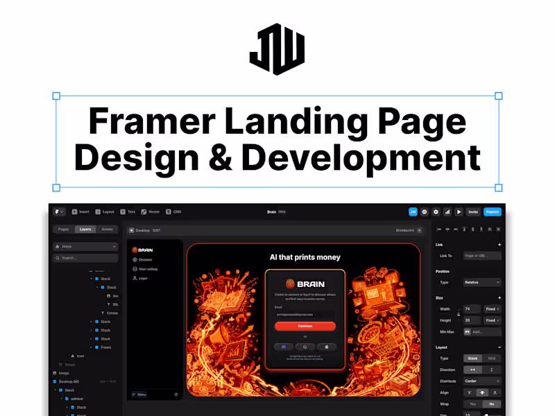 Cover image for Framer • Landing Page Design & Development