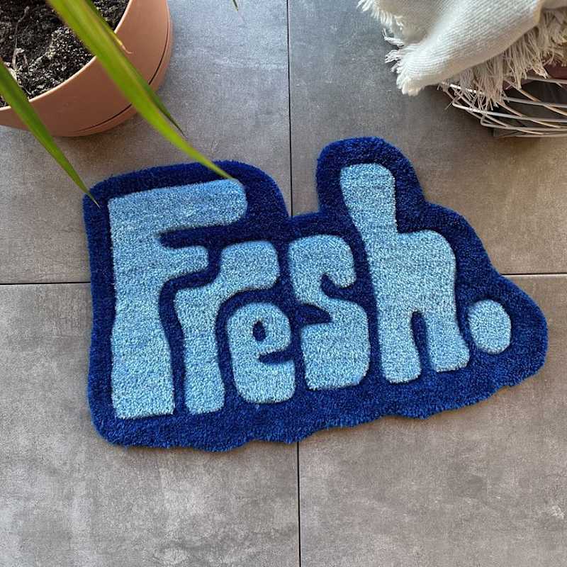 Cover image for Blue Fresh Tufted Rug / Handmade / Home Decor