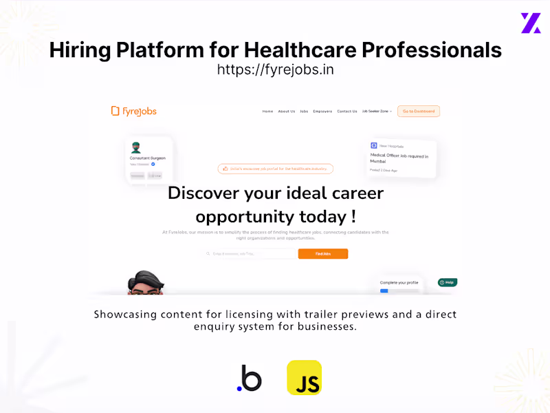 Cover image for Hiring Platform for Healthcare Professionals