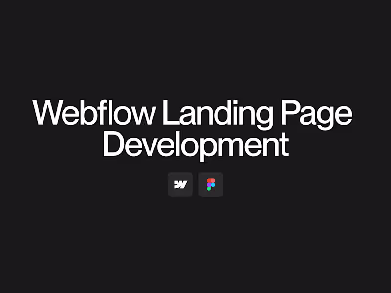Cover image for Webflow Landing Page Development
