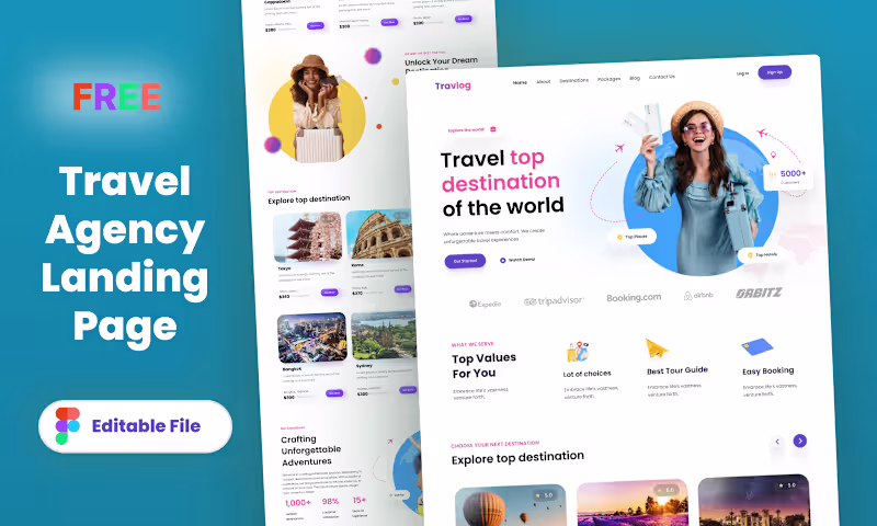Cover image for Travel Website UI UX Design